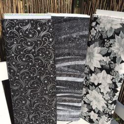 Julestof i sort, grå og sølv til bl.a. patchwork